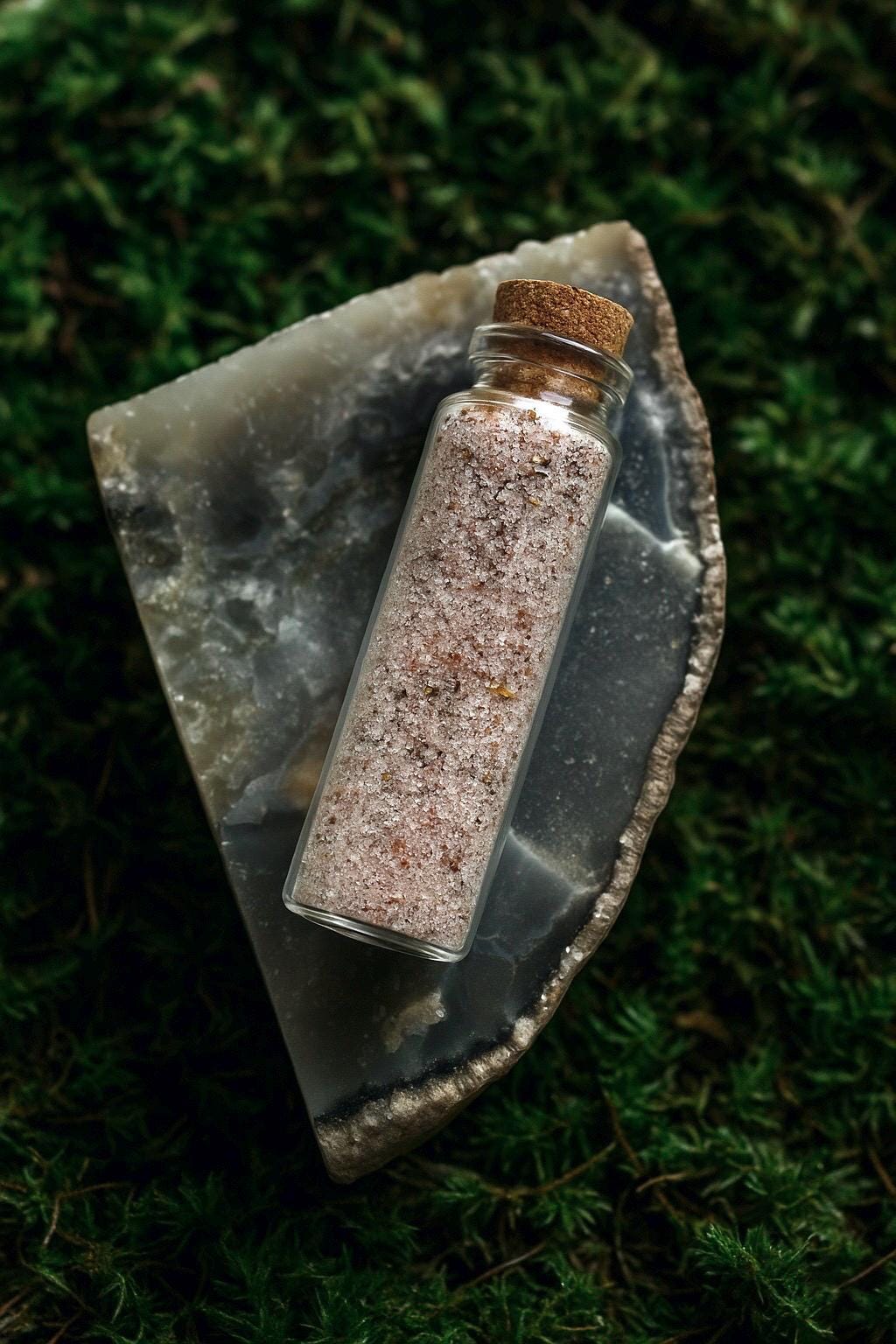 Witch’s Salt: Protective Salt Blend in Glass Bottle, Old Magic Spell Charm, Grimrunes Witch’s Treasury