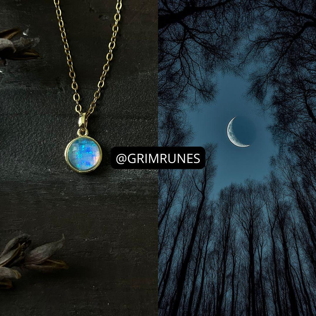 NEW MOON Necklace, Shadow Work, Renewal, Manifestation, Power