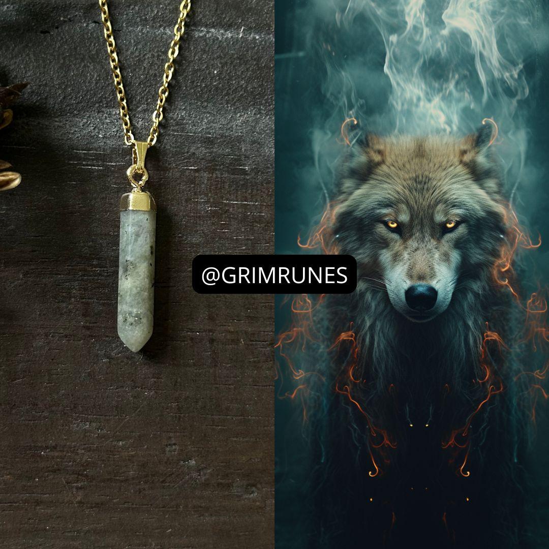 Alpha Male Wolf Energy Power Enhanced Necklace Spell