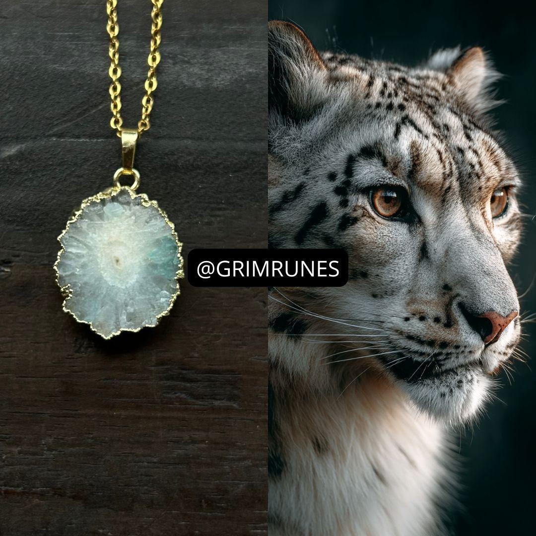 Snow Leopard Spirit Companion Spirit Vessel Magic Necklace