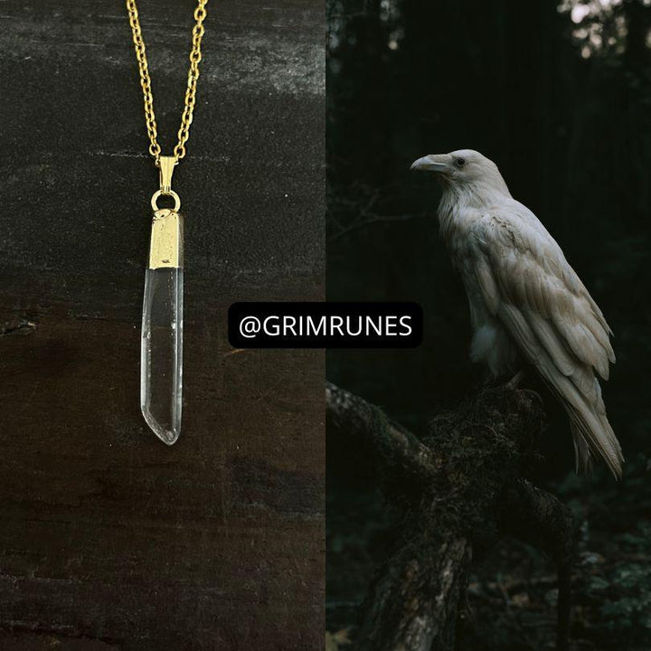 White Raven Spirit Companion Spirit Vessel Magic Necklace