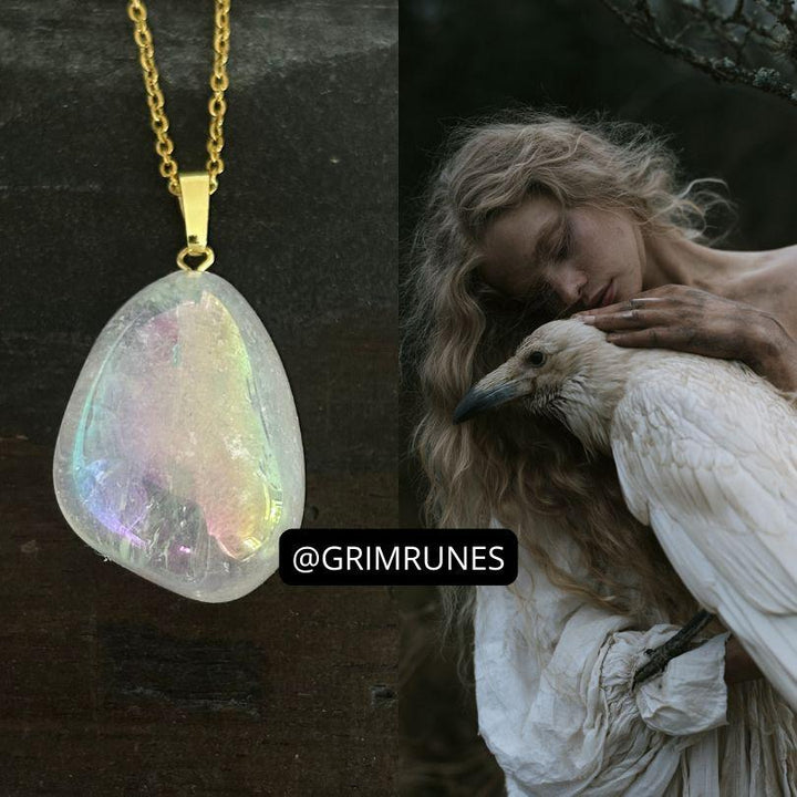 White Raven Spirit Companion Spirit Vessel Magic Necklace